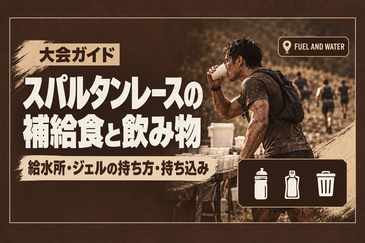 スパルタンレースの補給食と飲み物｜給水所の数、ジェルや水を持って走るか、持ち込めない物